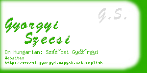 gyorgyi szecsi business card